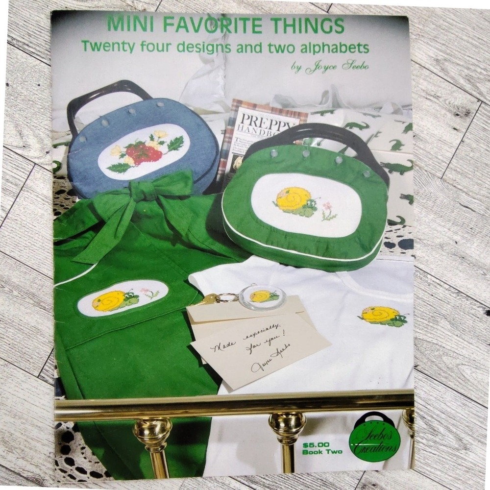 Cross-Stitch Mini Favorite Things 24 Designs 2 Alphabets by Joyce Seebo 1981 Vtg